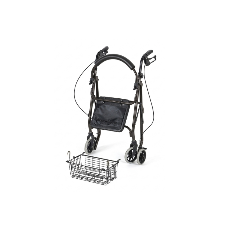 Andadera Rollator plegable con asiento Sagitta (color negro) | Seguridad, Funcionalidad y Bienestar para uso diario