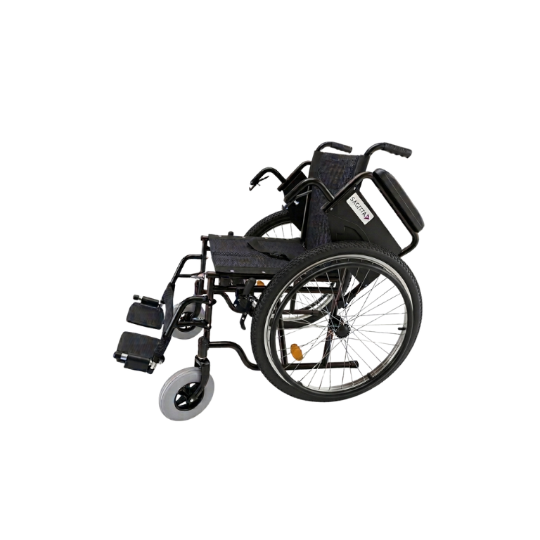 Silla de ruedas Todoterreno Sagitta | Abatible | Descansa brazos y descansa pies desmontables | Accesible, Funcional y Confiable para Uso Diario
